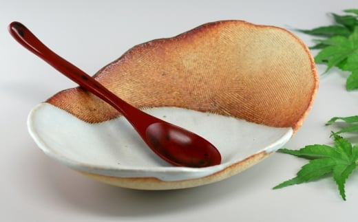 【ふるさと納税】萩焼　楕円掛分深皿 カレー・パスタ皿