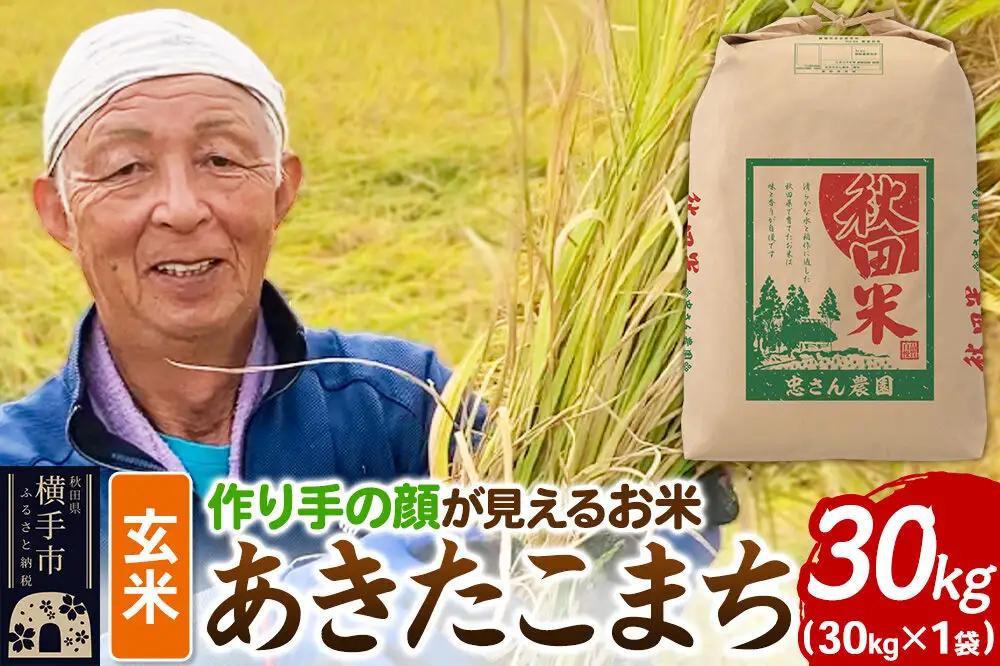 《令和8年産 新米受付》忠さん農園 作り手の顔が見えるお米 秋田県横手市産 あきたこまち 玄米 30kg