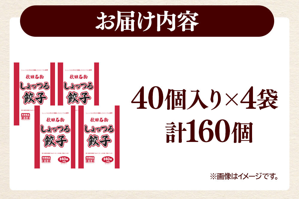 秋田名物 しょっつる餃子 40個入×4袋 秋田のしょっつるを使用 秋田県 秋田市 冷凍発送 生ぎょうざ [ぎょうざ チルド しょっつる 生餃子]