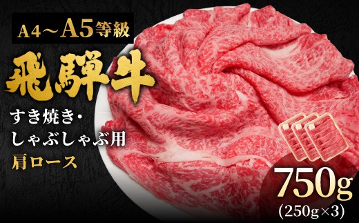 【12月発送】 飛騨牛 A4~A5等級 肩ローススライス 750g 岐阜県産 A4 A5 すき焼き しゃぶしゃぶ 鍋 黒毛和牛 肩ロース ロース カタロース スライス 霜降り 牛肉 牛 国産 お取り寄せ ごちそう 自宅用 和牛 小分け 最短発送 肉のひぐち