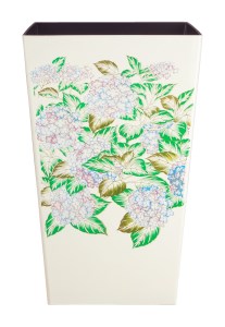 タツクラフト 蒔絵調 ダストボックス M角 6.7L 紫陽花ホワイト