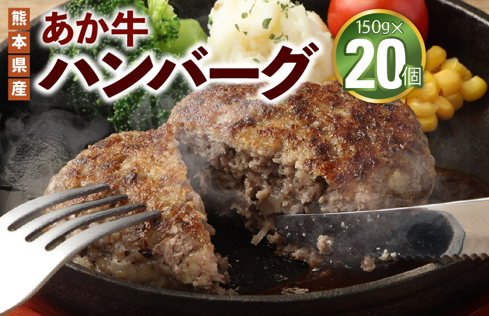 
熊本県産あか牛ハンバーグ 計約3kg 約150g×20個
