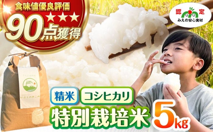 
            特別栽培米 かぶとのおこめ 精米 5kg お米 白米 亀山市/かぶとの森テラス [AMAD009]
          