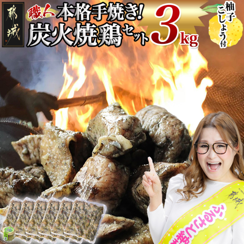 本格手焼き!炭火焼鶏3.15kg(500g×6P、150g×1Ｐ)ゆずこしょう付_MJ-14-003-3150g-CF
