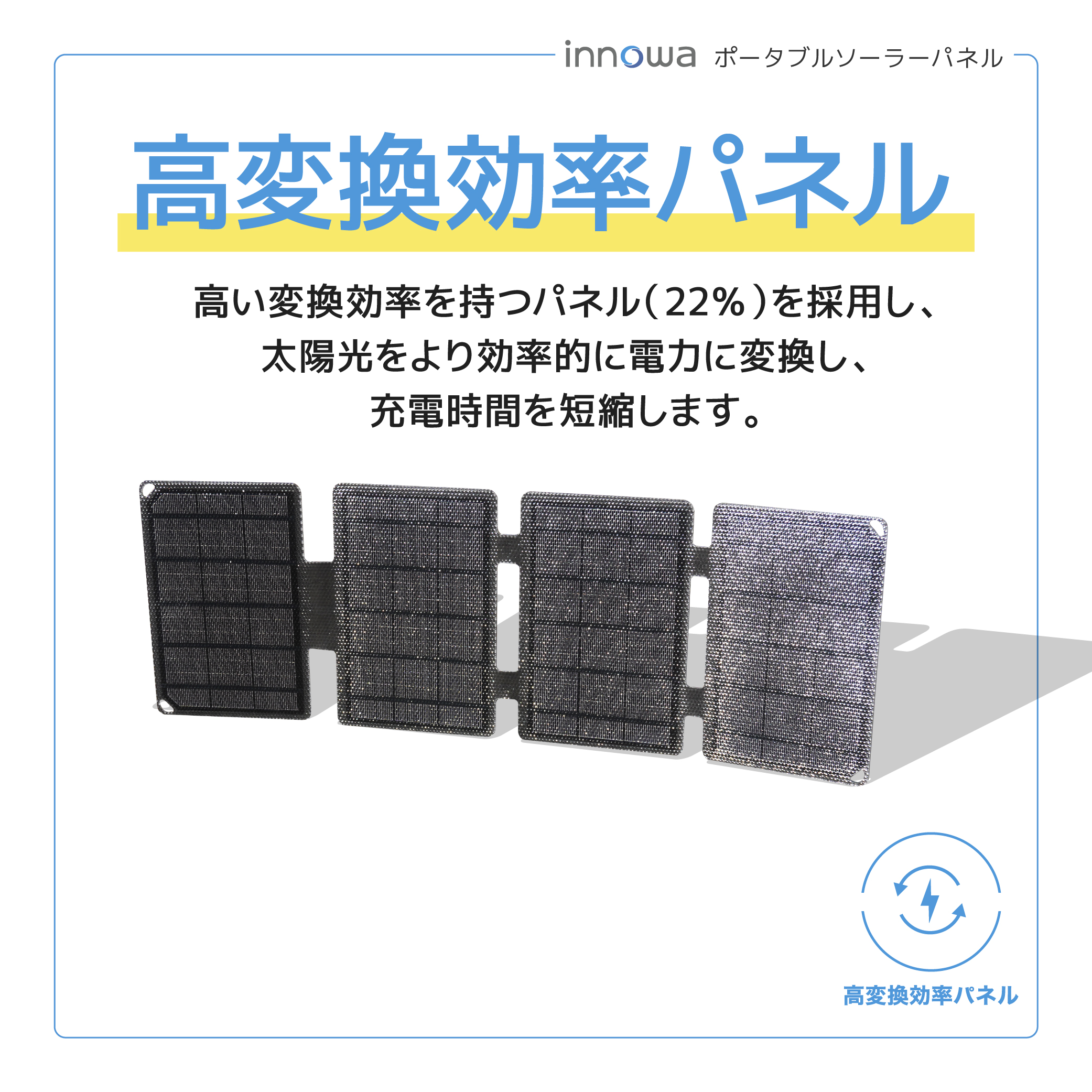 〈innowa〉ポータブルソーラーパネル グレー