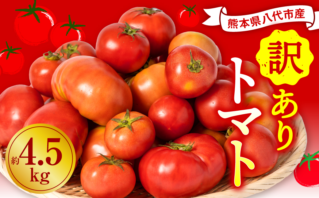 【先行予約】【訳あり】 八代市産 規格外トマト 約4.5kg 熊本県 八代市 特産品 規格外 トマト 野菜 やさい 新鮮 とまと 【2026年4月中旬より順次発送】