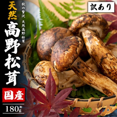 訳あり　国産　天然高野松茸　約180g【配送不可地域：離島・北海道・沖縄県】