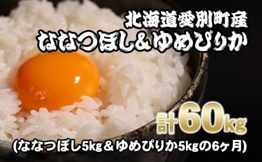 愛別町産米（ななつぼし5kg＆ゆめぴりか5kg）6ヶ月定期配送【A21308】