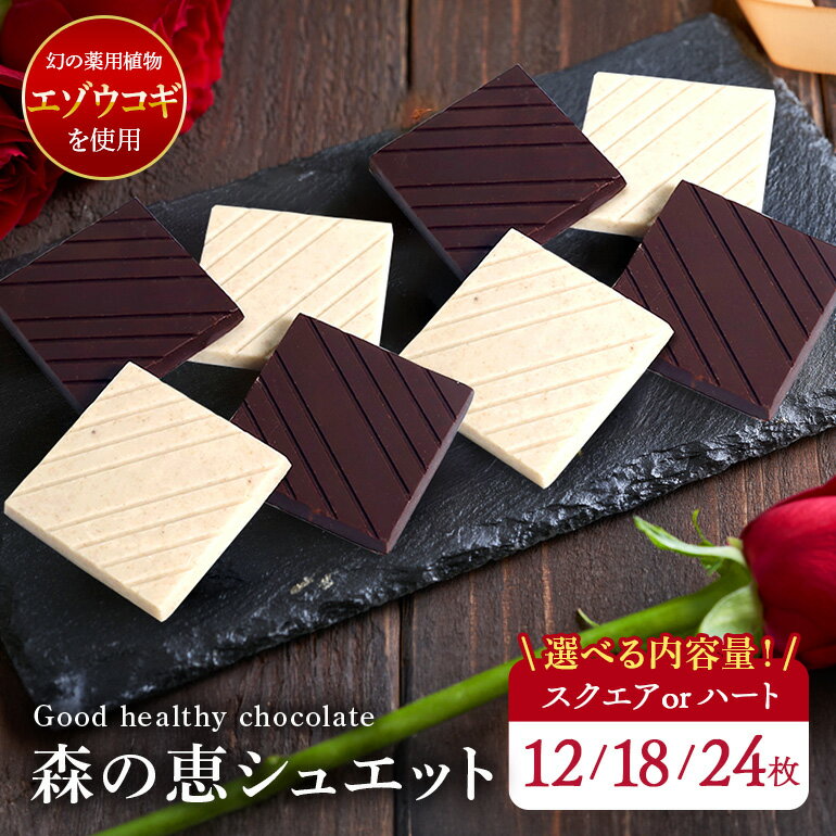 【ふるさと納税】チョコレート ビター ホワイト チョコ 詰め合わせ 12枚 18枚 24枚入り 森の恵 グッドヘルシー スクエア エゾウコギ 健康 笠間市 茨城県