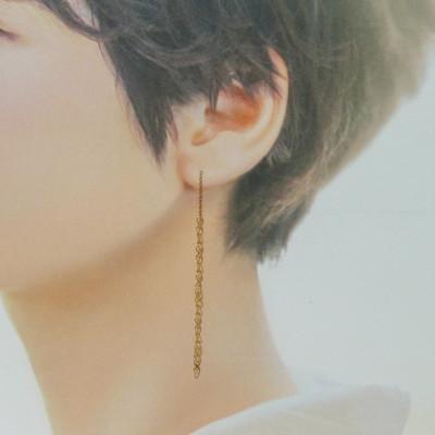 ふるさと納税 大津市 【K10イエローゴールド チェーンピアス】揺れるインフィニティチェーン モテ感あふれる 両耳セット |  | 03