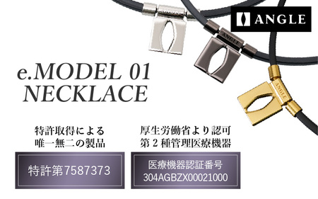 【名入れ加工有】アングルe.モデル01ネックレス【ブラックLサイズ】