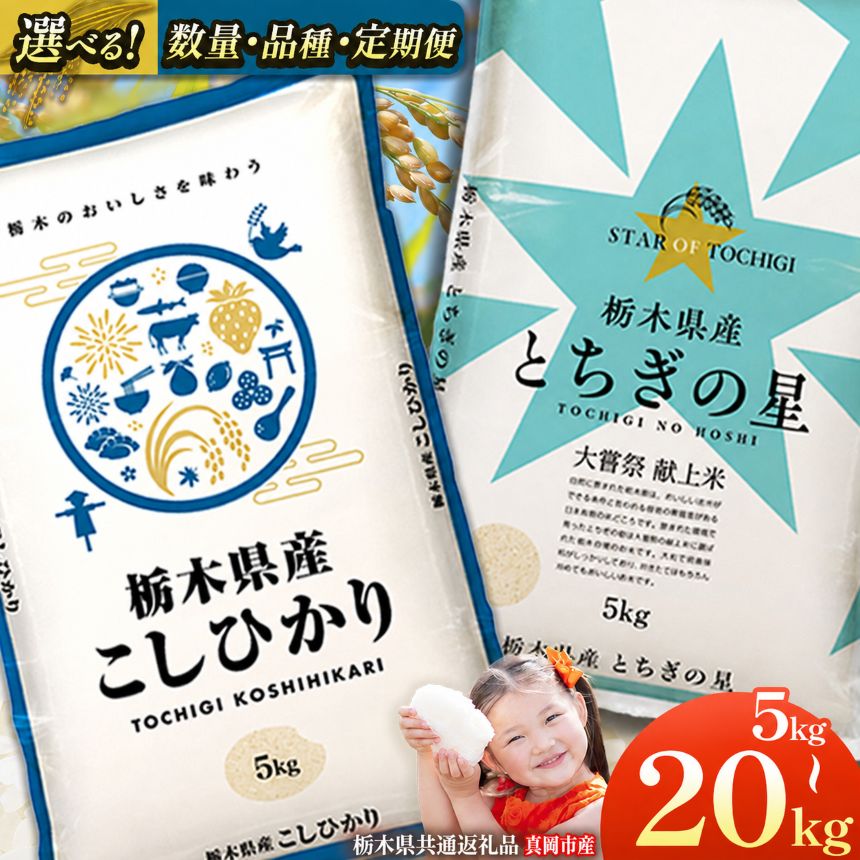 【ふるさと納税】令和7年産 選べる 定期便 米 お米 こめ コメ こしひかり コシヒカリ とちぎの星 1回 3回 5kg 10kg 20kg | 2025年 2025年米 米 秋 白米 ごはん ご飯 小分け 人気 おいしい 旨い おにぎり おむすび お弁当 限定 栃木県共通返礼品 栃木県 下野市 送料無料