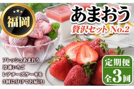 《先行予約受付中・数量限定》＜定期便・全3回(3月・5月・7月)＞2026年3月からお届け！あまおう贅沢セット No.2(あまおう：計約500g 冷凍いちご：1.5kg レアチーズケーキ：計600g) いちご 苺 定期便 ＜離島配送不可＞【ksg1257】【THE FARM_strawberry】