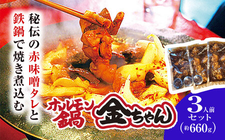ホルモン鍋3人前（約660ｇ）【金ちゃん】