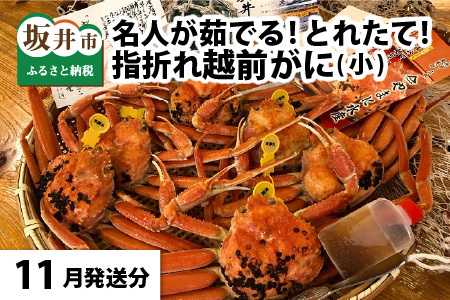 【先行予約】名人が茹でる 指折れ訳あり越前がに(小) 6杯 やまに仕込み【11月発送分】 [F-4352_11] 