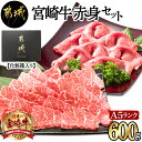 【ふるさと納税】宮崎牛(A5)赤身600gセット【化粧箱入り】 - 牛肉 赤身 スライス 焼肉 各300g×1パック 化粧箱入り ギフト 贈答用 A5ランク 宮崎牛 国産牛 ブランド牛 送料無料 AC-0107【宮崎県都城市は2年連続ふるさと納税日本一！】