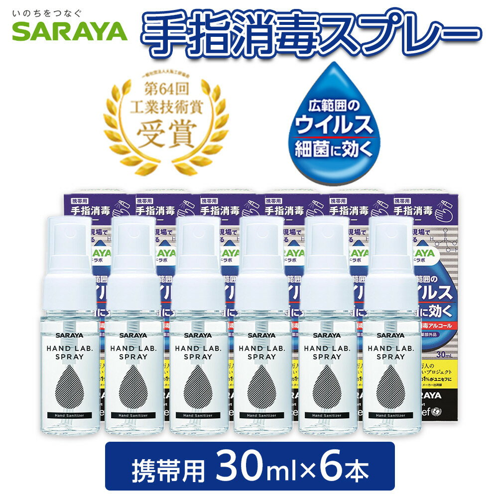 【ふるさと納税】〈レビューキャンペーン実施中〉ハンドラボ手指消毒スプレーVH30ml×6 | 日本製 アルコール消毒液 携帯用 酸性アルコール除菌スプレー インフルエンザ対策 ウイルス対策　高濃度アルコール80vol% 人気 おすすめ 送料無料