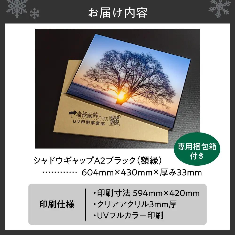 UVアクリルフォトパネルA2額装セット（シャドウギャップブラック）｜額装 北海道 札幌市