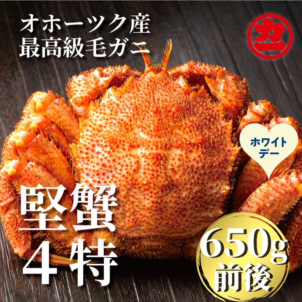 24-134 【ホワイトデー】北海道産ボイル毛がに【四特】 大サイズ1尾入り（1尾約650ｇ前後）