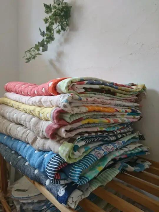ハンドメイドの国産6重ガーゼの【100cm×70cm】サイズブランケット（ピンク）