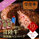 【ふるさと納税】 ハンバーグ 肉 10個 セット お中元 ギフト 誕生日プレゼント 食べ物 冷凍 小分け 焼くだけでレストランの味 黒毛和牛 常陸牛 100% 無添加 ふるさと納税 手捏ねハンバーグ10個入り 牛 人気 子供 お弁当 茨城県 水戸 ギフト対応 【肉のイイジマ】 (DU-8)