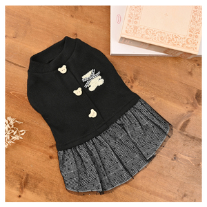 くまモチーフさがら刺繍ワンピース 【ココアトワ(cocoAtoi)】 Ｌ