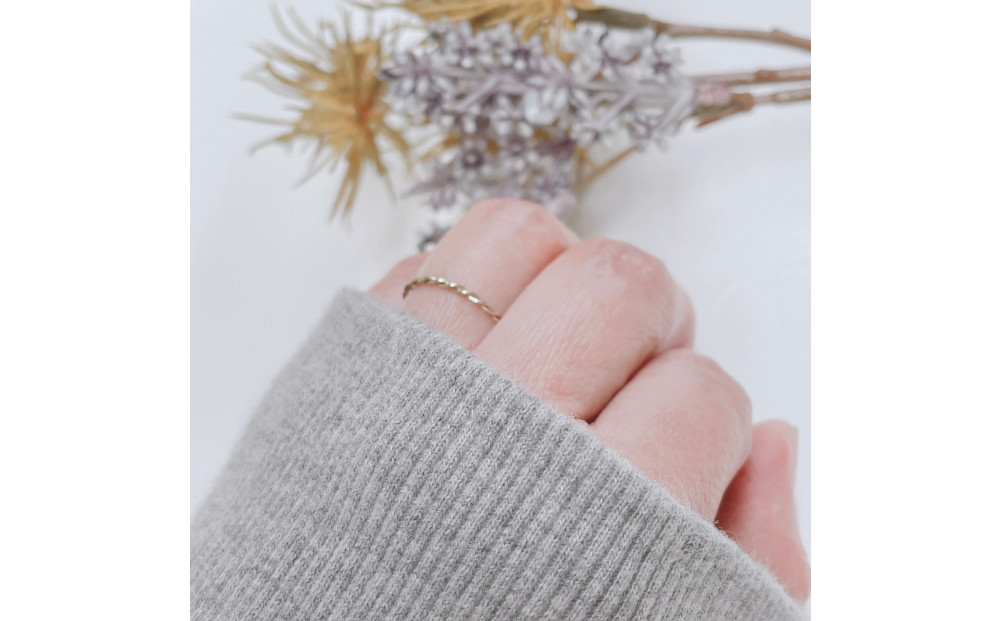 K18 ねじねじリング（ハンドメイド）【サイズ：5号】