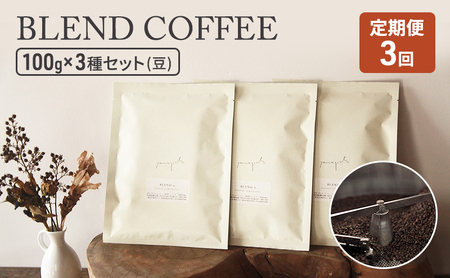 【定期便3ヶ月】 コーヒー セット BLEND COFFEE 100g×3種 コーヒー