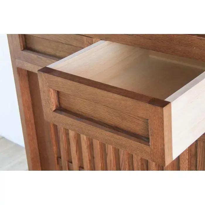 旭川家具 山室家具製作所 民芸家具 北の匠(H) No.1 水屋 150 ナラ 【 国産 無垢 インテリア 木製 収納 民芸 ダイニングボード 食器棚 キッチンボード ダイニング キッチン 北海道 】