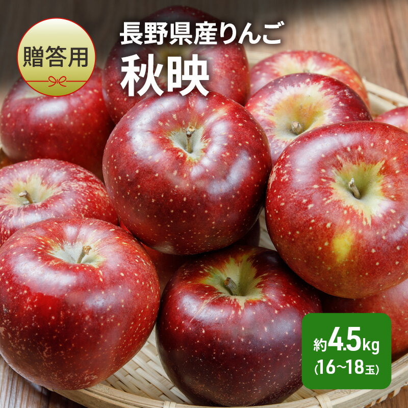 【ふるさと納税】りんご 先行予約 長野 贈答用 リンゴ 秋映 約4.5kg（16～18玉） 産地直送 ギフト プレゼント 贈答 贈答品 贈り物 フルーツ 果物 デザート あきばえ 秋 旬 信州 長野県 長野県産 2024 2024年 予約 令和6年度発送　お届け：2025年10月上旬～10月下旬