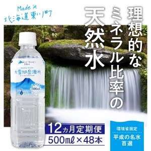 【12ヵ月定期便】大雪旭岳源水（500ml×48本）