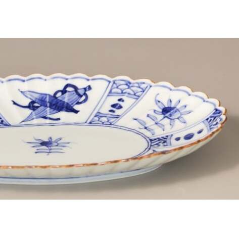 有田焼 芙蓉紋 菊型 オーバルプレート 2個セット【鷹巣瑞光堂】食器 器 うつわ 手描き 楕円皿 50000円 5万円 A50-314_イメージ4