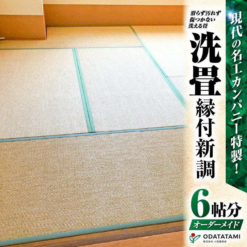 【ふるさと納税】 現代の名工カンパニー特製 ペット 介護向けペット 介護用 滑らず汚れず 傷のつかない 洗える畳 洗畳 縁付 新調 畳1帖サイズ 6枚 6帖分 畳 たたみ 新生活 新築 リフォーム 介護 洗える 小田畳商会 鹿児島 鹿児島市 おすすめ ランキング プレゼント ギフト