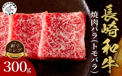
                  【和牛セレブ】長崎和牛焼肉バラ(トモバラ) 300g ( 長崎和牛 和牛 焼肉 バラ トモバラ カルビ )【B2-172】
                