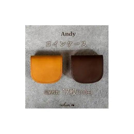 コインケース Andy 日本製 革製品 本革 レザー 手作り 小銭入れ キャメル