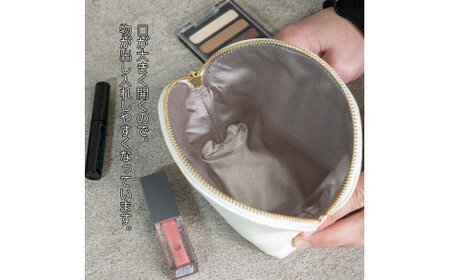 WH-22　本革ラウンドポーチ ネイビー