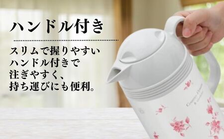 保温保冷ポット1.0L ガラス製魔法瓶フラワー柄_OS096-0001_00308029