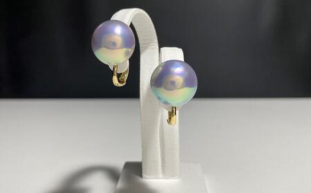 【奄美パール】マベ真珠 12mm K18イエローゴールドイヤリング1826