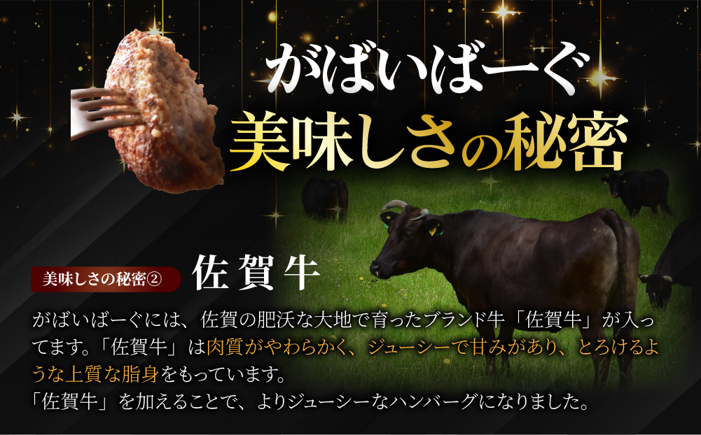 《最短10営業日以内発送》老舗55年【佐賀牛入】黒毛和牛ハンバーグ がばいばーぐ 12個【B-1086-I】
