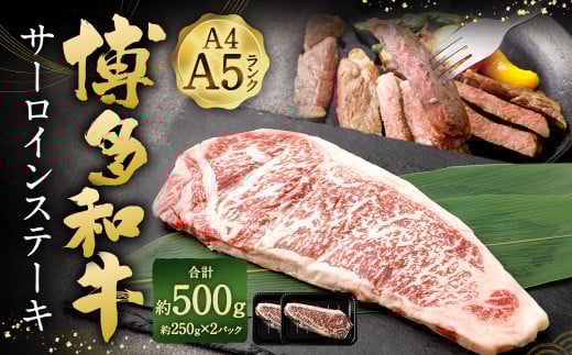【A4・A5】 博多和牛 サーロインステーキ 約250g✕2パック 計約500g 黒毛和牛 和牛 牛肉