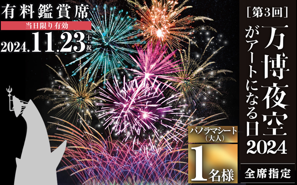 
＜パノラマシート(大人)＞万博夜空がアートになる日2024 鑑賞チケット(1枚・1名様分)【m62-03】【ディヴォーション】
