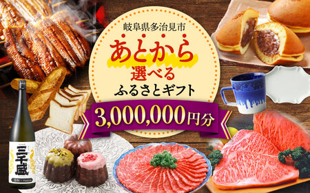 【あとから選べる】 岐阜県多治見市ふるさとギフト 300万円分  飛騨牛 日本酒 スイーツ 美濃焼 あとから ギフト[TDA041]