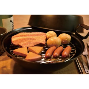 [ベルモント] 鉄製 燻製鍋27cm（クリア） スモーカー 燻製 キャンプ用品 アウトドア用品 家庭用燻製器 スモークセット 燻製セット 鍋 調理器具 キッチン用品 キッチングッズ キッチンツール【0
