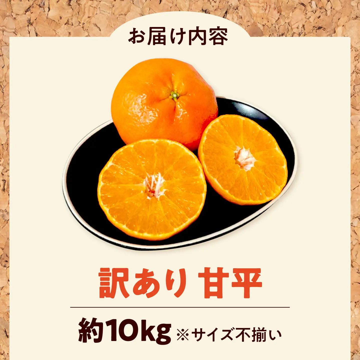 みかん 訳あり 甘平 サイズ不揃い 約10kg【1月上旬から2月下旬まで順次発送】/ フルーツ 果物 蜜柑 ミカン オレンジ 訳あり 訳アリ 小玉 甘い 先行予約 10kg 愛媛 / 愛媛県砥部町/え
