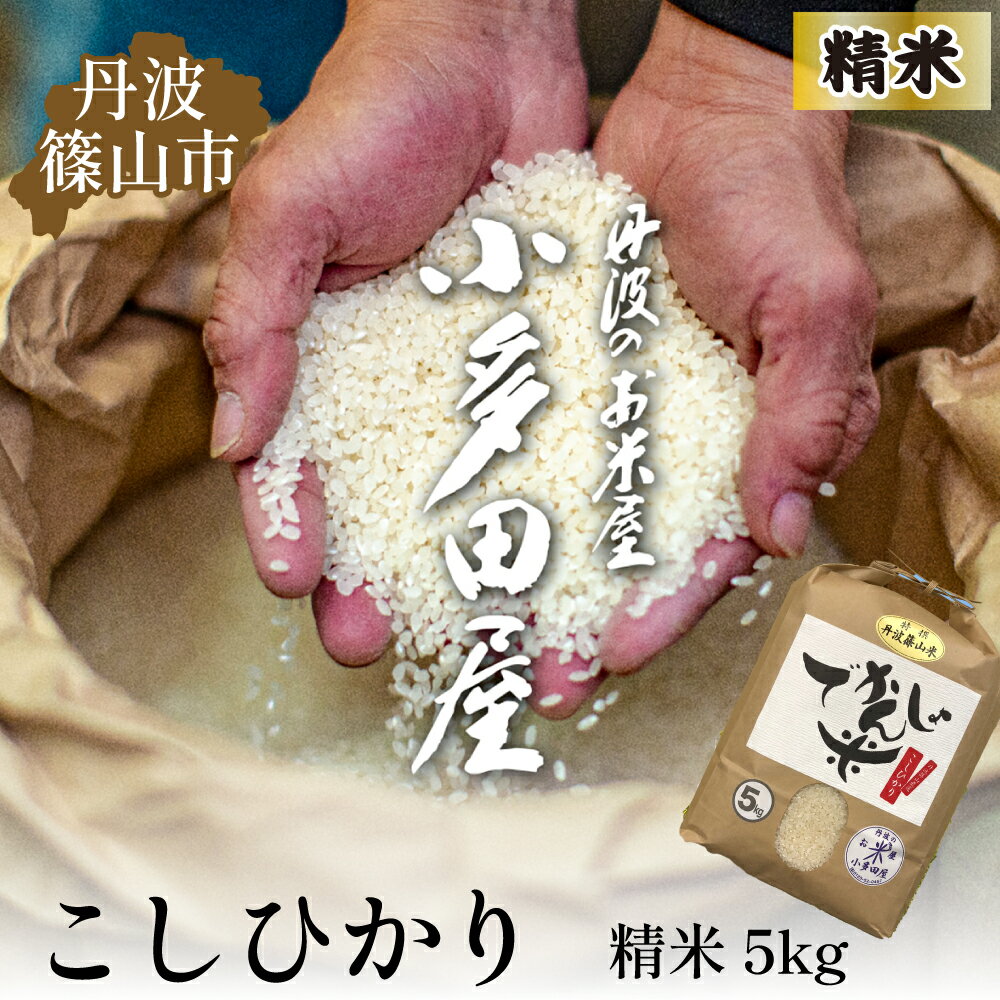 【ふるさと納税】【令和7年産 2025年9月以降順次発送】お米のおいしさ伝えたい！丹波篠山産コシヒカリ5kg×1 | 白米 100％単一原料米 産地直送米 贈答 おいしい お米 精米 コシヒカリ ブランド おこめ 健康 ギフト 内祝い 贈り物 送料無料 おすすめ 人気 口コミ