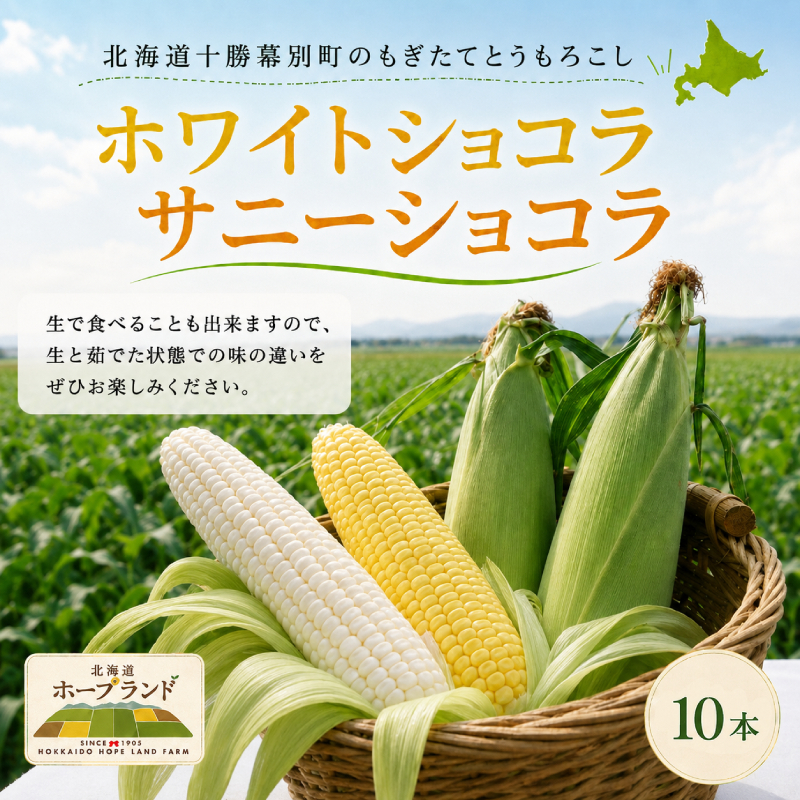 ［先行予約/2025年］もぎたてとうもろこし黄・白 計10本セット [北海道ホープランド農場]【 とうきび トウモロコシ とうもろこし 野菜 夏野菜 フルーツ 北海道 十勝 幕別 】