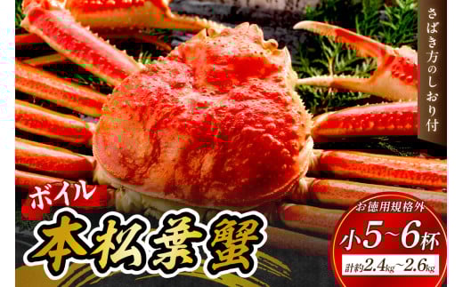 【 国産日本海の松葉蟹をボイルでお届け！ 】【先行予約】ボイル本松葉蟹 小5～6杯（規格外品タグなし）＜12月10日～2月末までのお届け＞ 国産 カニ 魚介類 魚貝類 海の幸 カニ クリスマス 年内配送 【097_0724】