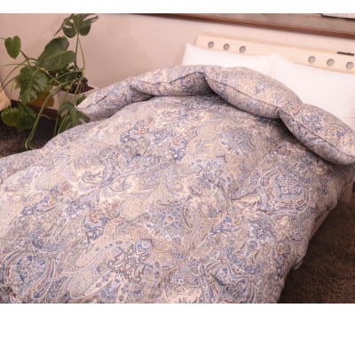 【緊急支援品】シングル羽毛布団(ハンガリー産ダウン93%・充填量1.3kg・ブルー)