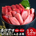 【ふるさと納税】マグロ切り落とし&赤身柵セット 1.2kg (約100g×12p) 赤身600g 中トロ200g 赤身柵400g まぐろ 柵 旬 鮪 鮮度抜群 魚種 切り落とし 赤身 高たんぱく 低カロリー 真空 冷凍 刺身 家庭用 小分け 沖縄 糸満市 37000円