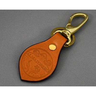 ふるさと納税 小山町 ALMATOREROレザーキーホルダー　ゴールド　